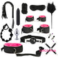 Bdsm Adult stimulation Kit handcuff nipple clamp Whip Sex Metal APlug vibrator set