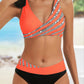 2026 New V Neck Stripe Print Bikini Swimsuit