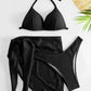 3-pc Bikini Set w/Skirt Wrinkled