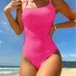 Solid Color One Piece Push Up Monokini