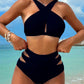 Solid Color Halter Neck Two-Piece Bikini Set