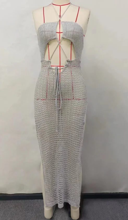 Fashionable halter beach cover up