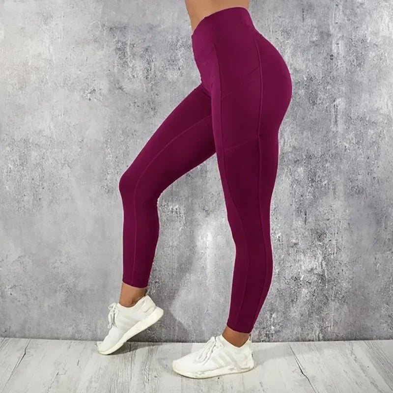 High Waist Yoga Fitness Leggings w Pocket