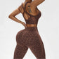 2PCS Leopard Yoga Scrunch High Waist Legging