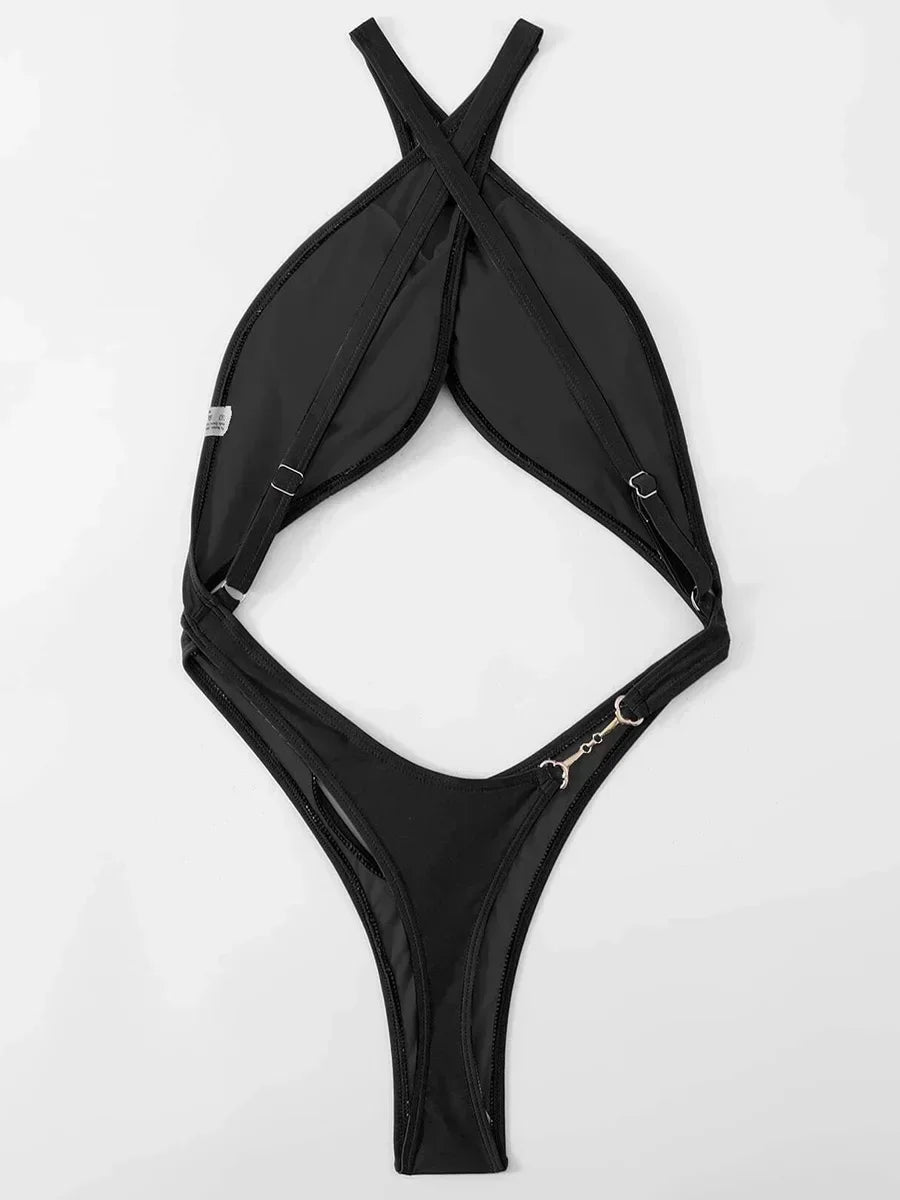 Tummy Cut Out Monokini Trikini Swimwear