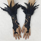 Cat Scan Fashion Lace Feather Gloves