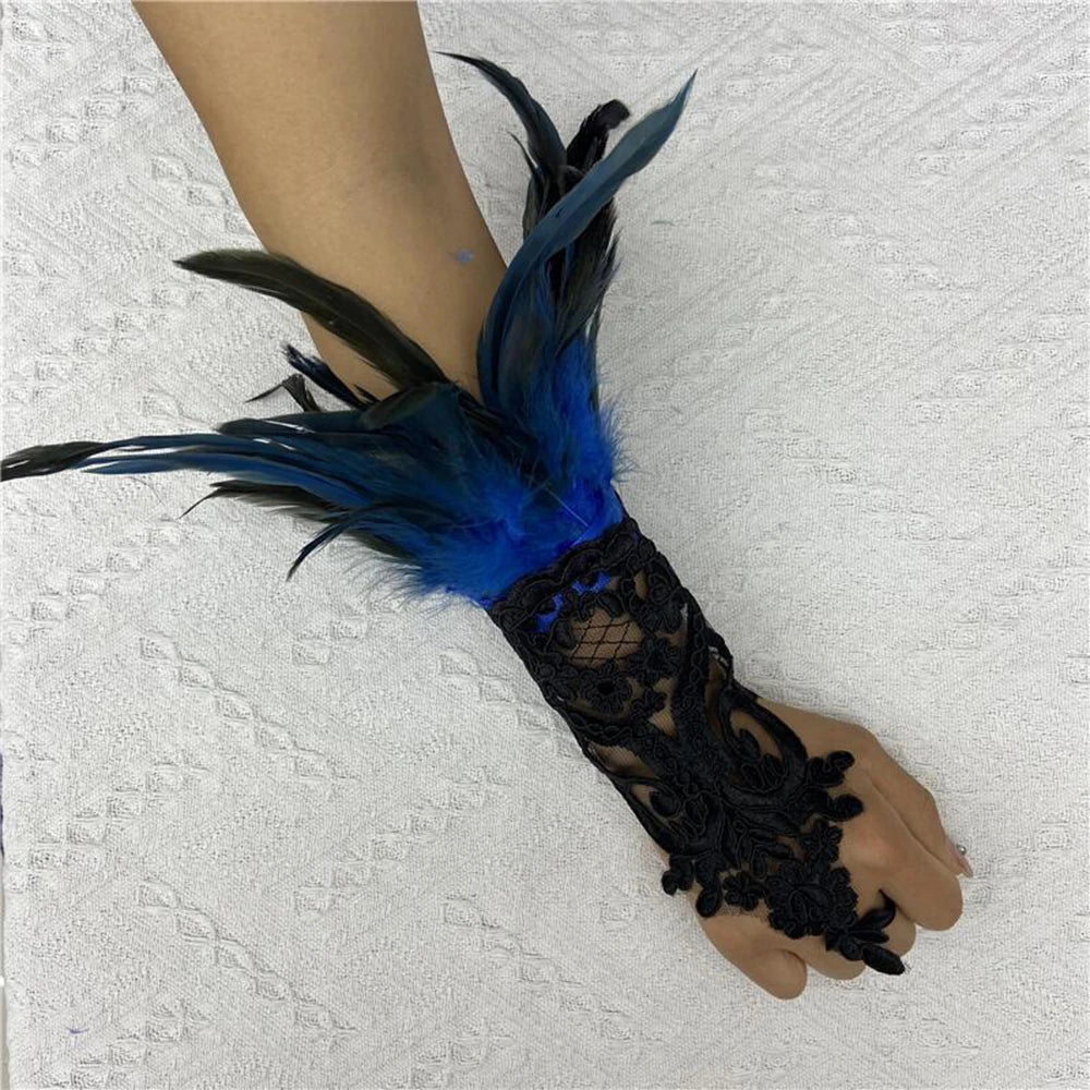 Cat Scan Fashion Lace Feather Gloves