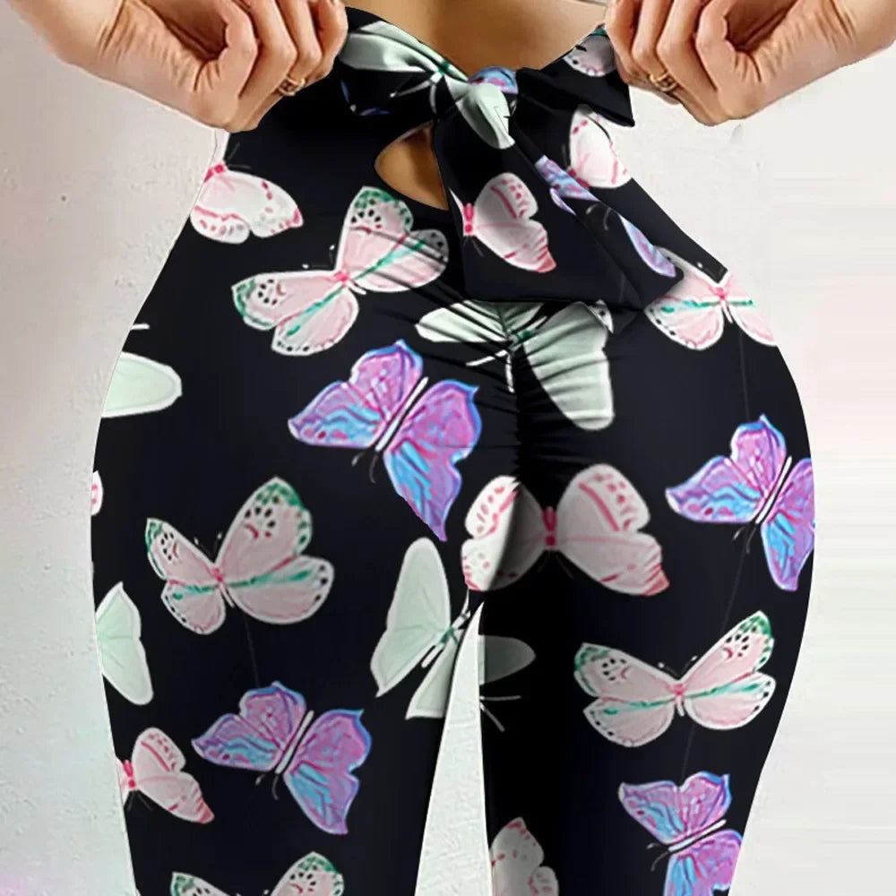 High Waist Bow Bandage Yoga Pants