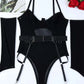 Sexy Mesh Strap Splicing Gloves And Suspender Bodysuit