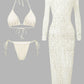 New Hollow Out Cover Up Halter Bikini Swimwear ( 3pc )