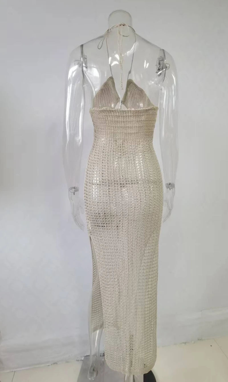 Fashionable halter beach cover up