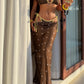 3pc Polka Dot Skirt Halter Bikini  Swimwear