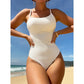 Solid Color One Piece Push Up Monokini
