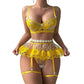 Ultra Seductive Yellow Lace Lingerie Set