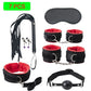 Sexy Leather BDSM Kits Plush Sex Bondage Set Handcuffs Sex Games Whip Gag Nipple Clamps Sex Toys For Couples Exotic Accessories