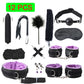 Sexy Leather BDSM Kits Plush Sex Bondage Set Handcuffs Sex Games Whip Gag Nipple Clamps Sex Toys For Couples Exotic Accessories