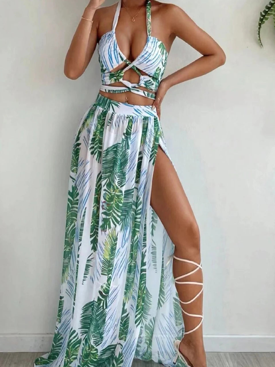 2026 Ultra Stylish 3pc Tie Dye Cross Swimsuit & Cover Up