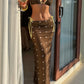 3pc Polka Dot Skirt Halter Bikini  Swimwear