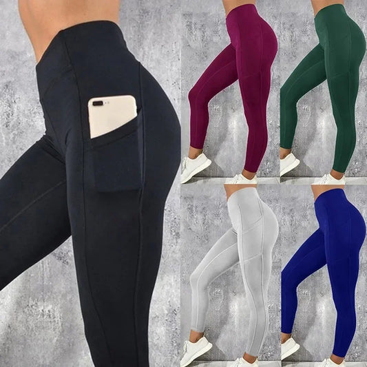 High Waist Yoga Fitness Leggings w Pocket