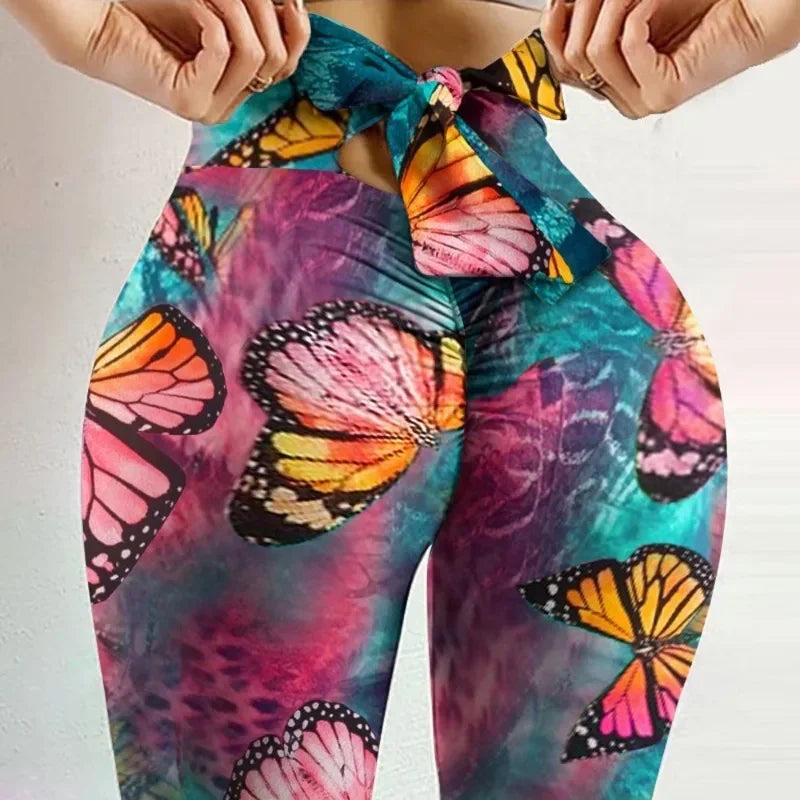 High Waist Bow Bandage Yoga Pants