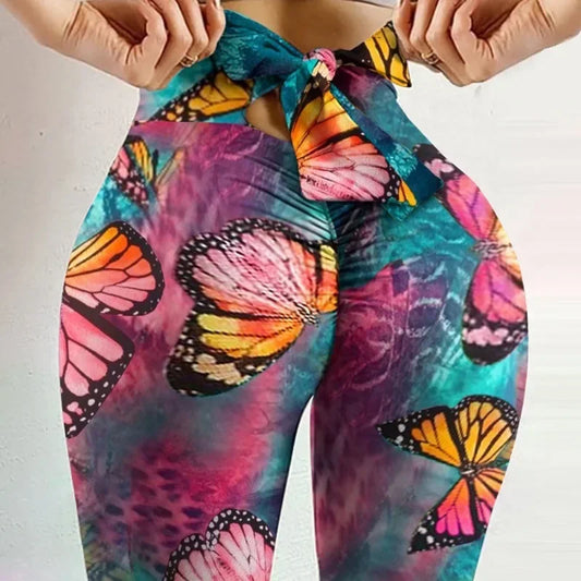 High Waist Bow Bandage Yoga Pants