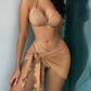 3-pc Bikini Set w/Skirt Wrinkled