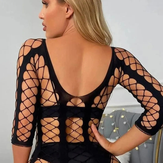 Hollow Out Sheer Mesh Bodycon coverup