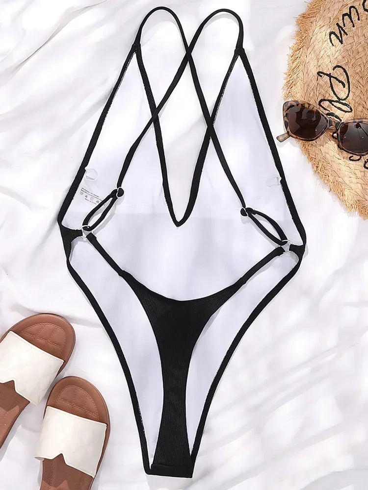 Mini Micro String Cross Backless Monokini