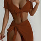 4PCS Women Sexy High Waist  Bikini Set