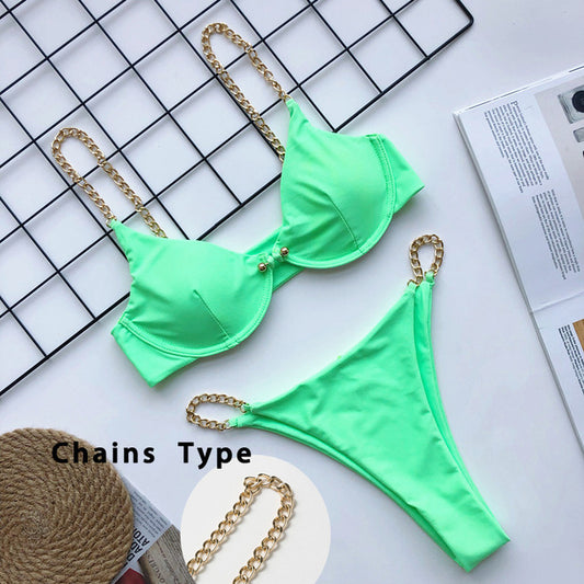 Sexy 2 piece thong bikinis & High cut bodysuits one-piece