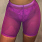 Sexy High Waist Neon Sheer Swim Shorts Cover Up