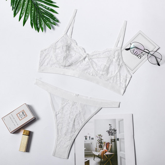 Sexy Lingerie Lace 3/4 Cup Bra Sets