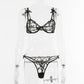 2pcs heart embroidery lace bra + panty set