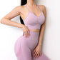 High Waist Crop top/Long sleeve Seamless Yoga Set