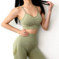 High Waist Crop top/Long sleeve Seamless Yoga Set