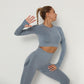 High Waist Crop top/Long sleeve Seamless Yoga Set