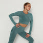 High Waist Crop top/Long sleeve Seamless Yoga Set