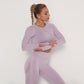 High Waist Crop top/Long sleeve Seamless Yoga Set