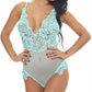 Lace and Polka Dot Mesh See Through Teddy