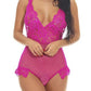 Lace and Polka Dot Mesh See Through Teddy