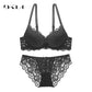 Hot Sexy Lace Deep V  Embroidery Flowers Lingerie bra set A B C Cup