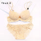 Hot Sexy Lace Deep V  Embroidery Flowers Lingerie bra set A B C Cup