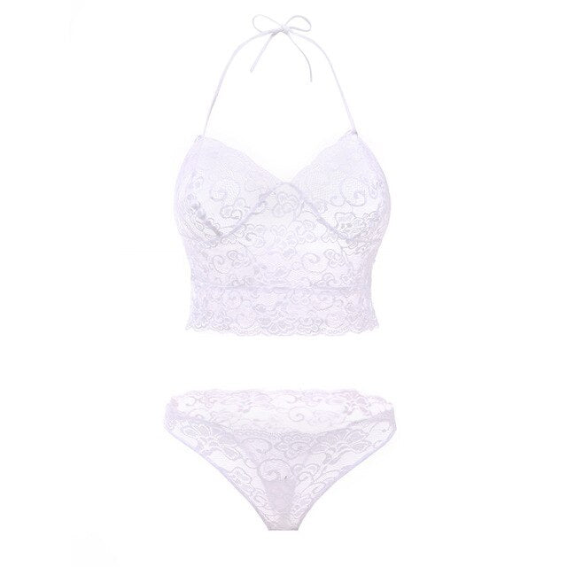 Sexy Push Up Crop Top Bra Lingerie Lace Set