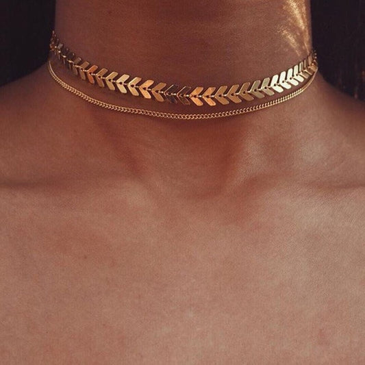 Ultra sexy Multi Arrow choker Two Layers Necklaces