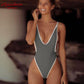 New Sexy! 1pc Thong High Cut low back Swimsuit