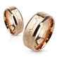 Heartbeat Laser Etched Stainless Steel Rose Gold IP Band Ring